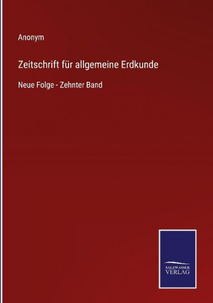 Zeitschrift für allgemeine Erdkunde