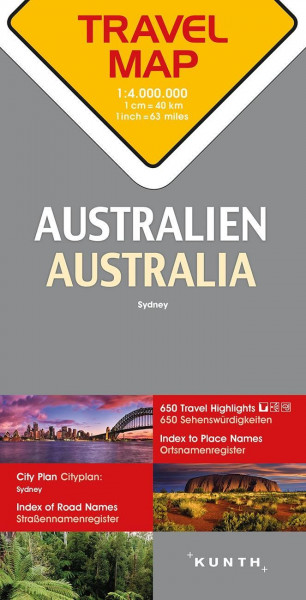 Reisekarte Australien 1:4.000.000