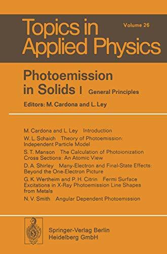 Photoemission in Solids I: General Principles (Topics in Applied Physics, 26, Band 26)