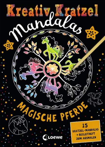 Kreativ-Kratzel Mandalas: Magische Pferde