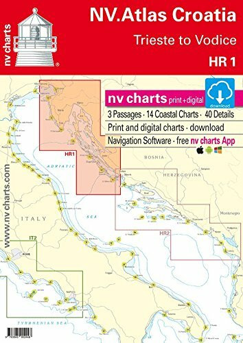 NV.Atlas Croatia HR 1 - Trieste to Vodice | Seekarte Kroatien Papier & Digital [ NV Verlag / nv charts]