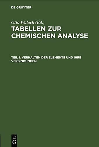 Verhalten der Elemente und ihre Verbindungen (Tabellen zur chemischen Analyse)