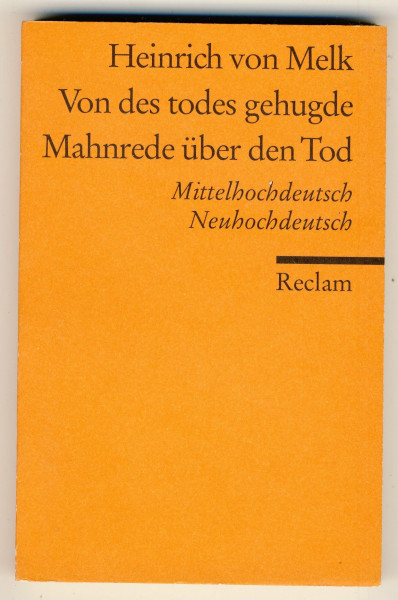 Von des todes gehugde. Mahnrede über den Tod