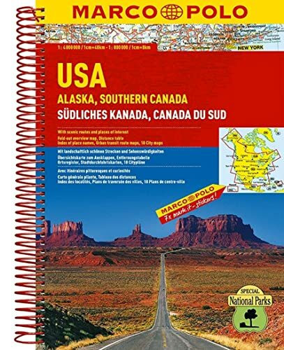 MARCO POLO Reiseatlas USA, Alaska, Südliches Kanada 1:2 Mio./1:4 Mio.: mit Kalifornien 1:800 000 und Florida 1:800 000