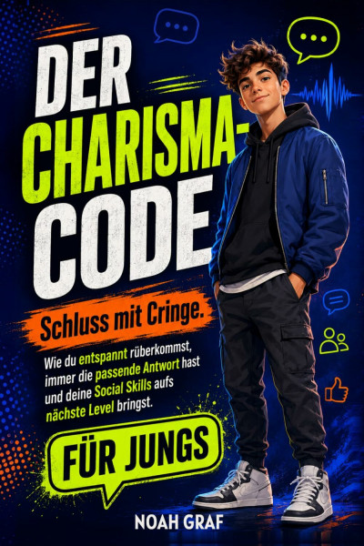 Der Charisma-Code: Schluss mit Cringe. Wie du entspannt rüberkommst, immer die passende Antwort hast und deine Social Skills aufs nächste Level bringst. Das Mitmachbuch für Teenager-Jungs