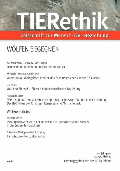 TIERethik: Zeitschrift zur Mensch-Tier-Beziehung