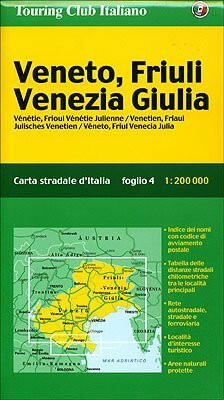 Veneto Friuli /Venezia Giulia /Venetien Friaul Julisches Venetien: Strassenkarte 1:200000: Ortsnamenverzeichnis, Strassenentfernungen (Carte Regionali)