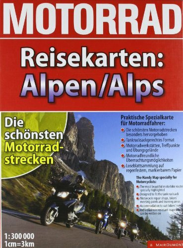 Motorrad-Reisekarte Alpen