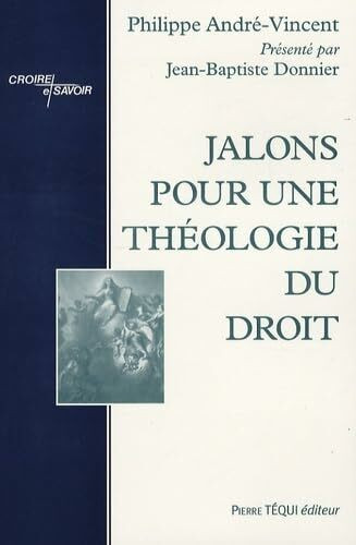 JALONS POUR UNE THEOLOGIE DU DROIT