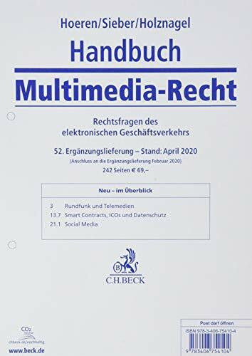 Handbuch Multimedia-Recht 52. Ergänzungslieferung