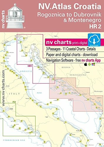 NV.Atlas Croatia HR 2 - Vodice to Dubrovnik & Montenegro | Seekarte Kroatien Papier & Digital [ NV Verlag / nv charts]