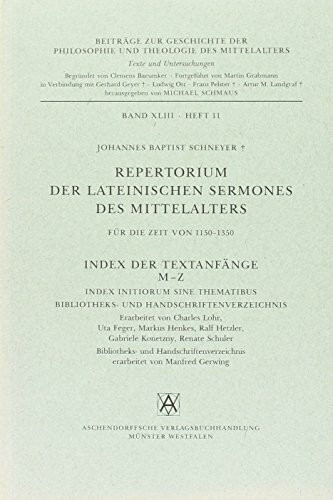Index der Textanfänge (M - Z)