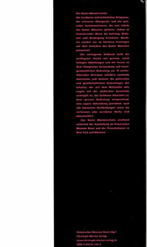 Der Basler Münsterschatz: Katalog zur Ausstellung im the Metropolitan Museum of Art, New York, im Historischen Museum Basel, im Bayerischen Nationalmuseum München, 2001/2002