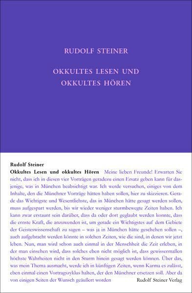 Okkultes Lesen und okkultes Hören: Elf Vorträge, Dornach und Basel 1914 (Rudolf Steiner Gesamtausgabe: Schriften und Vorträge)