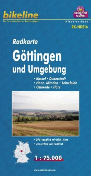 Bikeline Radkarte Deutschland Göttingen und Umgebung 1 : 75 000