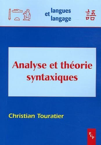 Analyse et théorie syntaxiques