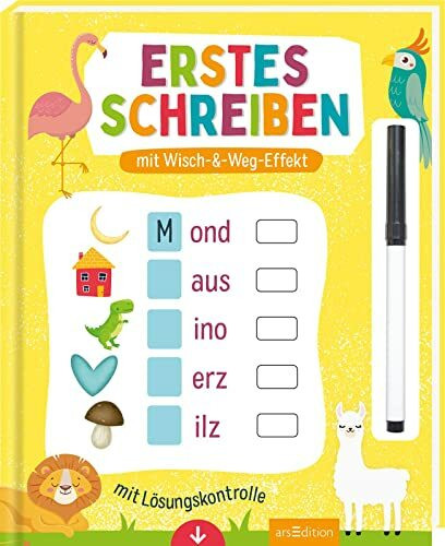 Erstes Schreiben: Endloser Lernspaß mit Wisch-&-Weg-Effekt | Übungen für Schulanfänger mit abwischbaren Stift