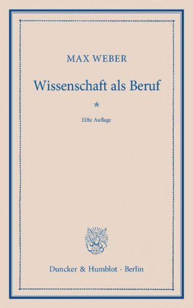 Wissenschaft als Beruf