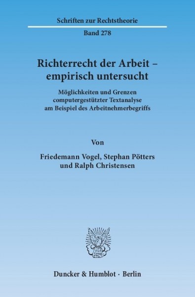 Richterrecht der Arbeit - empirisch untersucht