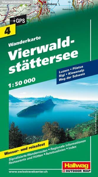 Vierwaldstättersee Wanderkarte Nr. 4, 1:50 000: Luzern, Pilatus, Rigi, Leewenalp, Weg der Schweiz: Luzern, Pilatus, Rigi, Klewenalp, Weg der Schweiz. ... Autobuslinien, Index (Hallwag Wanderkarten)