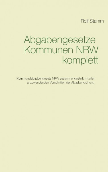 Abgabengesetze Kommunen NRW komplett