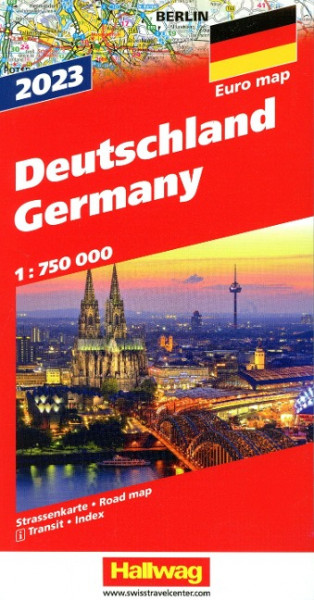 Deutschland 2023 Strassenkarte 1:750 000
