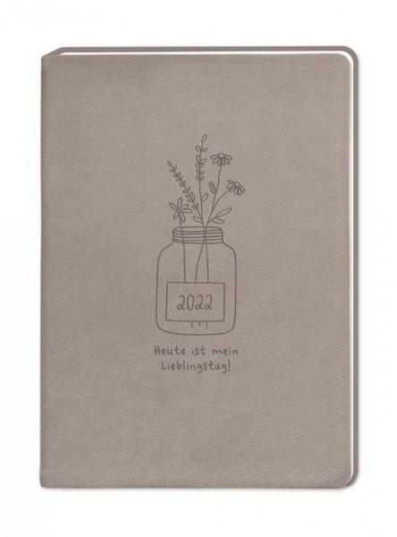 Terminplaner Lederlook A6 "Taupe" 2022