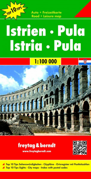 Istrien - Pula, Autokarte 1:100.000: Top 10 Tips (freytag & berndt Auto + Freizeitkarten)