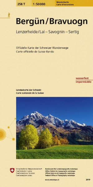 Swisstopo 1 : 50 000 Bergün Bravougn Wanderkarte