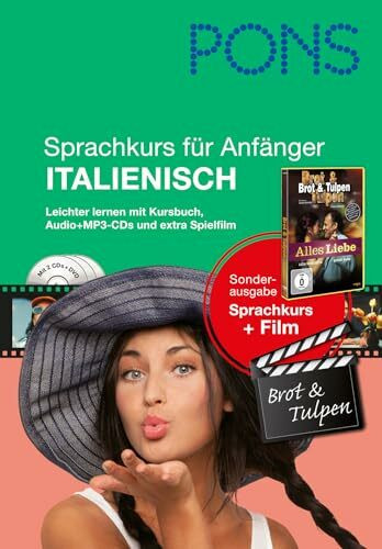 PONS Sprachkurs für Anfänger Italienisch: Leichter lernen mit Buch, Film und Audio-CD¿s: Leichter lernen mit Buch, Film (Brot und Tulpen) und Audio-CDs