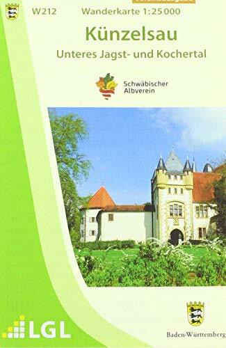 W212 Künzelsau - Unteres Jagst- und Kochertal: Wanderkarte 1:25.000 (Karte des Schwäbischen Albvereins)