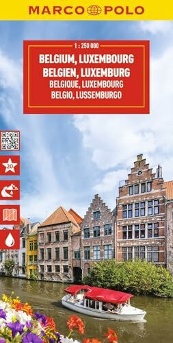 MARCO POLO Reisekarte Belgien, Luxemburg 1:250.000: Straßenkarte und Autokarte mit sehenswerten Strecken, Highlights und digitaler Erweiterung (Marco Polo Map)