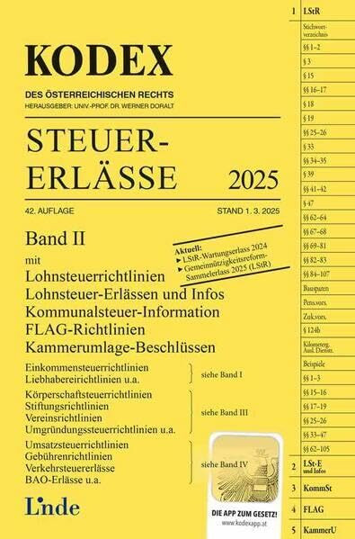 KODEX Steuer-Erlässe 2025, Band II (Kodex des Österreichischen Rechts)