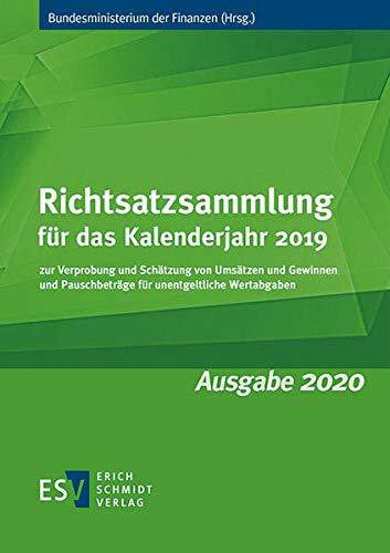 Richtsatzsammlung für das Kalenderjahr 2019
