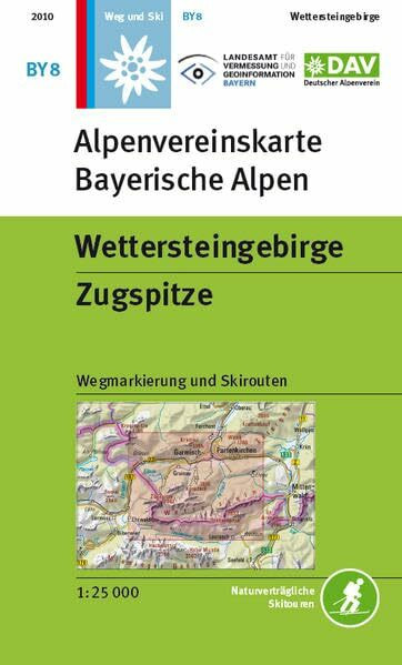 Wettersteingebirge, Zugspitze: Topographische Karte1:25.000 mit Wegmarkierungen und Skirouten: Wegmarkierung und Skirouten. Naturverträgliche Skitouren (Alpenvereinskarten)