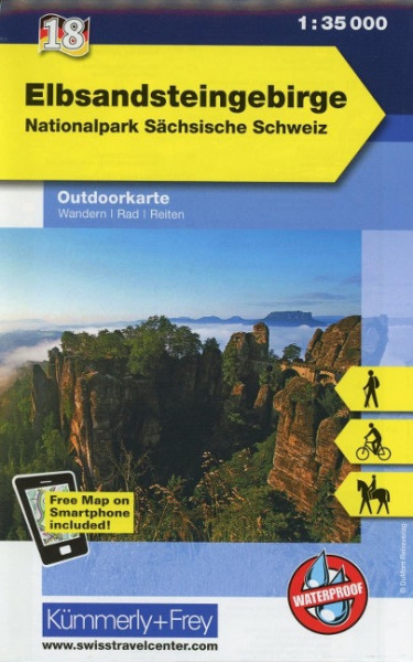 KuF Deutschland Outdoorkarte 18 Elbsandsteingebirge 1 : 35.000