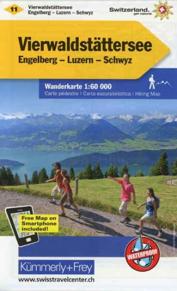 KuF Schweiz Wanderkarte 11 Vierwaldstättersee. Engelberg - Luzern - Schwyz 1 : 60 000