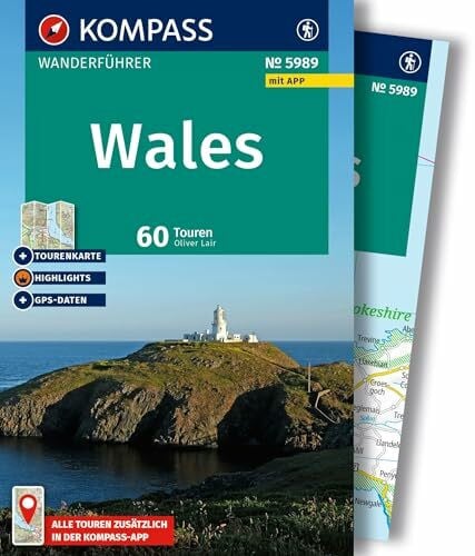 KOMPASS Wanderführer Wales, 60 Touren mit Extra-Tourenkarte: mit Touren und GPS-Daten in der KOMPASS-App