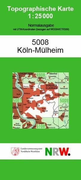 Köln-Mülheim (N) (Topographische Karten 1:25000 (TK 25) Nordrhein-Westfalen (amtlich) / Normalausgabe (N): Grundriss, Gewässer, Höhenlinien, Vegetation)