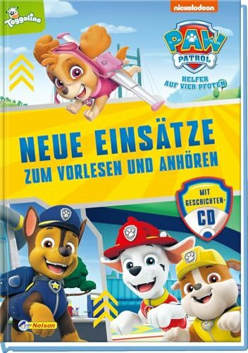 PAW Patrol Geschichtenbuch: Neue Einsätze zum Vorlesen und Anhören: Mit CD | 4 Geschichten für Kinder ab 3 Jahren mit Marshall, Rubble, Zuma, Chase, Rocky und Skye