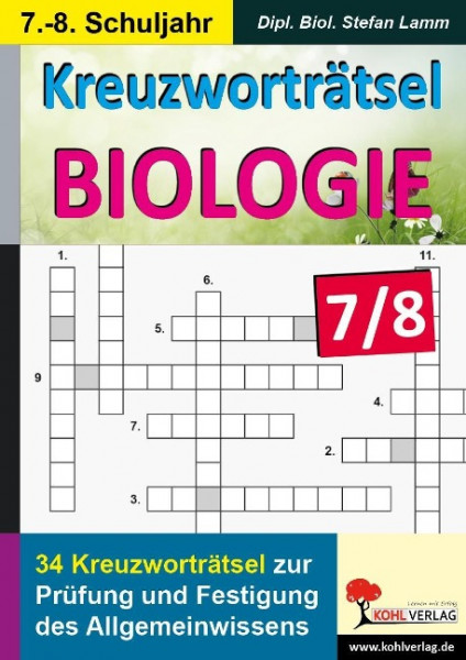 Kreuzworträtsel Biologie / Klasse 7-8