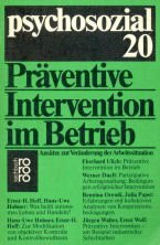 psychosozial XX. Präventive Intervention im Betrieb.