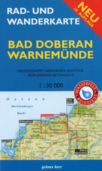 Rad- und Wanderkarte Bad Doberan, Warnemünde 1 : 30 000