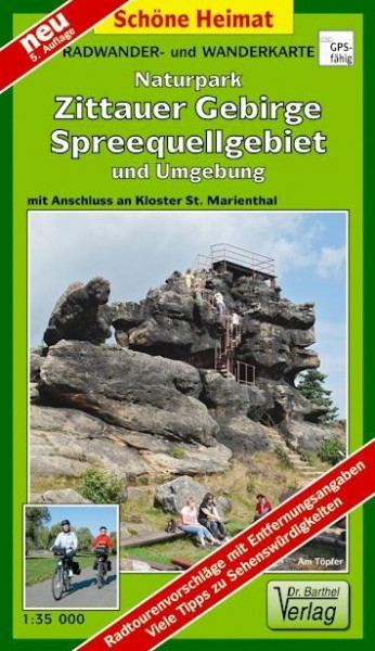 Naturpark Zittauer Gebirge, Spreequellgebiet und Umgebung 1 : 35 000 Radwander- und Wanderkarte