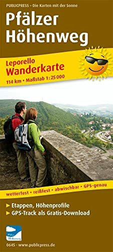 Pfälzer Höhenweg: Wanderkarte mit Ausflugszielen, Einkehr- & Freizeittipps, wetterfest, reißfest, abwischbar, GPS-genau. 1:25000 (Leporello Wanderkarte: LEP-WK)