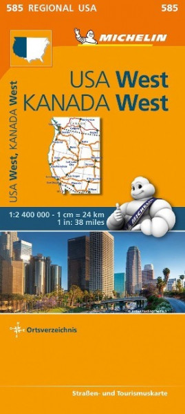 Michelin USA West, Kanada West. Straßen- und Tourismuskarte 1:2.400.000