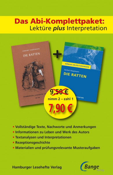 Die Ratten - Lektüre plus Interpretation: Königs Erläuterung + kostenlosem Hamburger Leseheft von Gerhart Hauptmann.