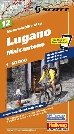 MTB-Karte 12 Lugano, Malcantone 1:50.000