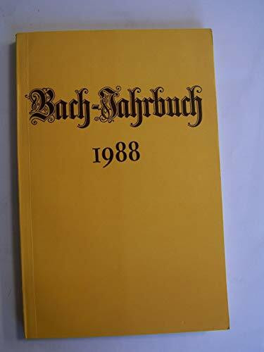 Bach-Jahrbuch 1988.