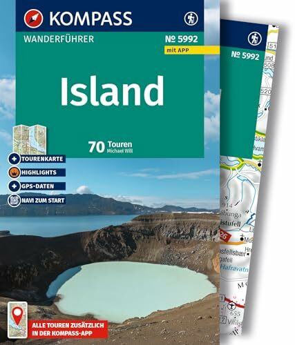 KOMPASS Wanderführer Island, 70 Touren mit Extra-Tourenkarte: mit Touren und GPS-Daten in der KOMPASS-App